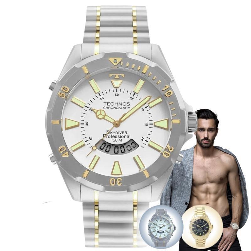 Relógio de Pulso Masculino Technos Skydiver Prova Dagua 150 Metros